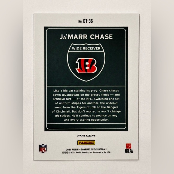 Ja’Marr Chase Downtown Panini Donruss Optic  2021 *** Print Line *** - Picture 14 of 15